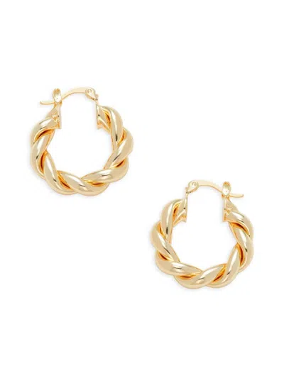 Sterling Forever Women's Eva Twist Hoop Earrings In Goldtone