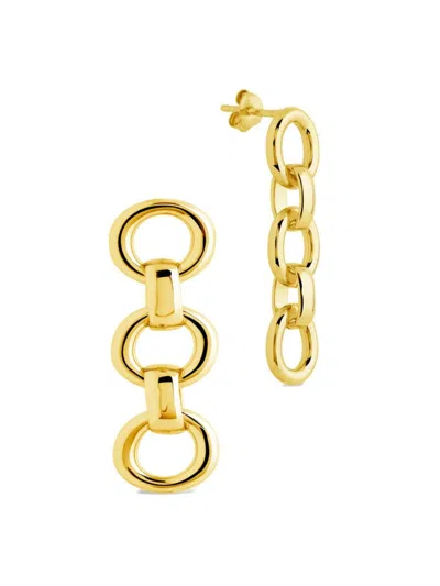 Sterling Forever Women's Frankie Link Chain Drop Earrings In Yellow Gold