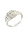 Sterling Forever Women's Hammered Square Signet Ring In Silvertone