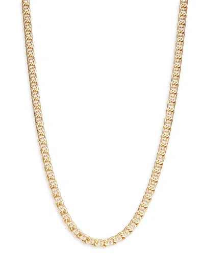 Sterling Forever Women's Interlocking Curb 16" Chain Necklace In Brass