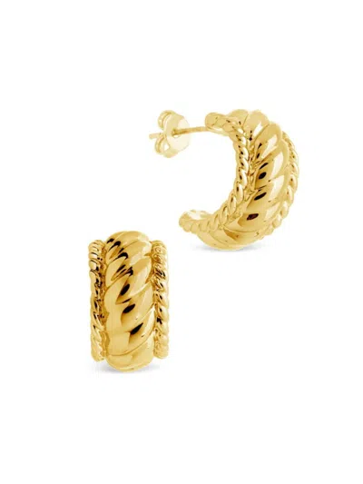 Sterling Forever Women's Kalina 14k Goldplated Huggie Earrings In Brass