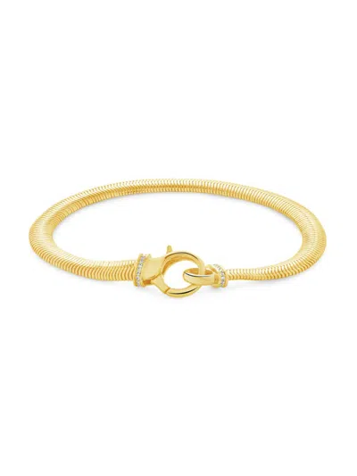 Sterling Forever Women's Kassidy 14k Goldplated & Cubic Zirconia Bracelet In Brass