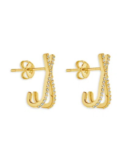 Sterling Forever Women's Katie 14k Goldplated & Cubic Zirconia Stud Earrings In Brass