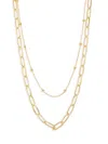 Sterling Forever Women's Leah Layered Chain Necklace In Goldtone