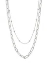 Sterling Forever Women's Leah Layered Chain Necklace In Silvertone