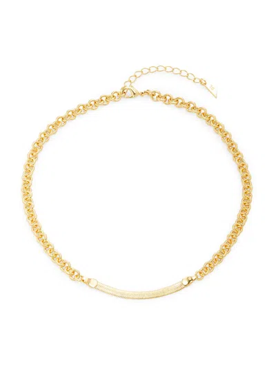 Sterling Forever Women's Marzia 14k Goldplated 13.5'' Chain Necklace In Brass