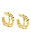 Sterling Forever Women's Michaela Triple Half Hoop Earrings In Gold