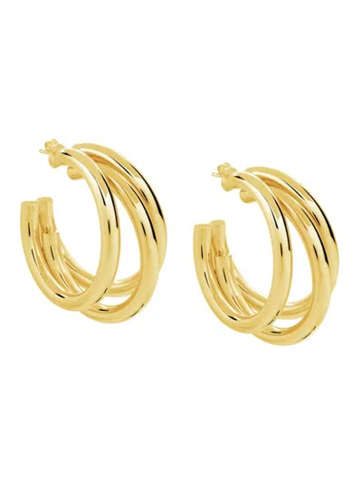 Sterling Forever Women's Michaela Triple Half Hoop Earrings In Gold