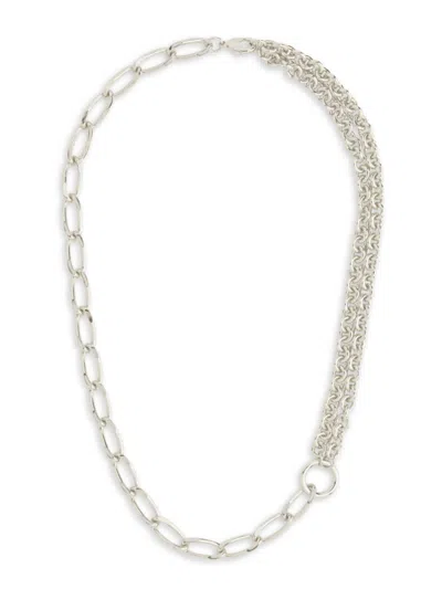 Sterling Forever Women's Milan Mixed Chain Necklace In Silvertone
