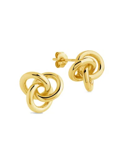 Sterling Forever Women's Mini Knot Stud Earrings In Yellow Gold