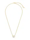 Sterling Forever Women's Mother Of Pearl & Cubic Zirconia Pendant Necklace In Brass