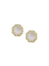 Sterling Forever Women's Mother Of Pearl & Cubic Zirconia Petal Stud Earrings In Brass