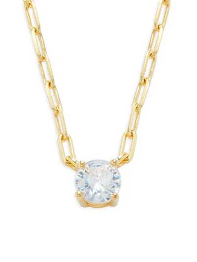 Sterling Forever Women's Nicole Plated Brass & Cubic Zirconia Necklace In Goldtone