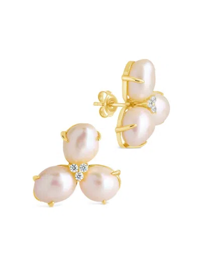 Sterling Forever Women's Olive 14k Goldplated 9.97mm Shell Pearl Stud Earrings