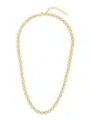 Sterling Forever Women's Parker 16" Textured Chain Necklace In Yellow Gold