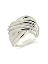 Sterling Forever Women's Plié Twist Ring In Silver
