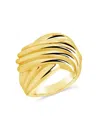 Sterling Forever Women's Plié Twist Ring In Yellow Gold