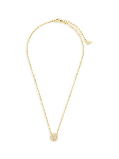 Sterling Forever Women's Raemy 14k Goldplated & Cubic Zirconia Pendant Necklace In Brass