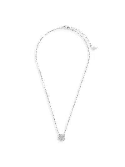 Sterling Forever Women's Raemy Rhodium Plated & Cubic Zirconia Pendant Necklace In Brass