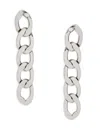 Sterling Forever Women's Rhodium Plated Flat Link Drop Earrings In Brass