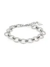 Sterling Forever Women's Rhodium Plated Molten Chain Bracelet In Brass