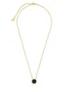 Sterling Forever 14k Plated Black Onyx Pendant Necklace In Rose