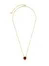 Sterling Forever Women's Rose Petal 14k Goldplated & Faux Stone Pendant Necklace In Rose
