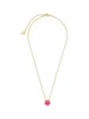 Sterling Forever Women's Rose Petal 14k Goldplated & Pink Turquoise Pendant Necklace In Pink