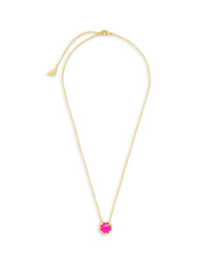 Sterling Forever Women's Rose Petal 14k Goldplated & Pink Turquoise Pendant Necklace