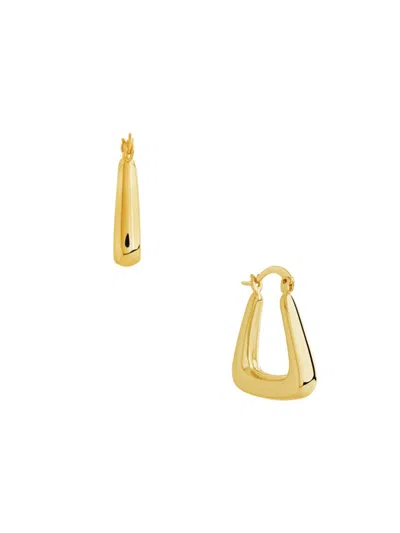 Sterling Forever Women's Sage Stainless Steel Triangle Hoop Earrings In Gold