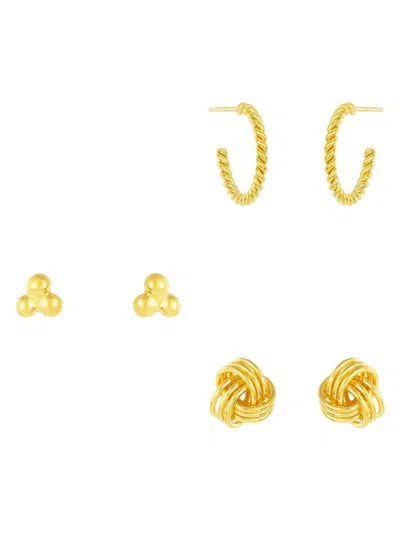 Sterling Forever Women's Set Of 2 14k Gold Vermeil Earrings