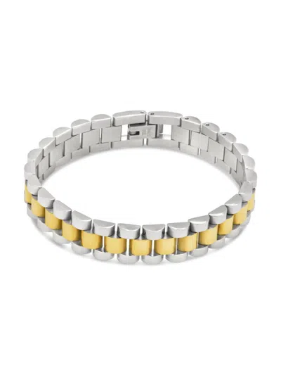 Sterling Forever Women's Stainless Steel Link Bracelet In Goldsilver