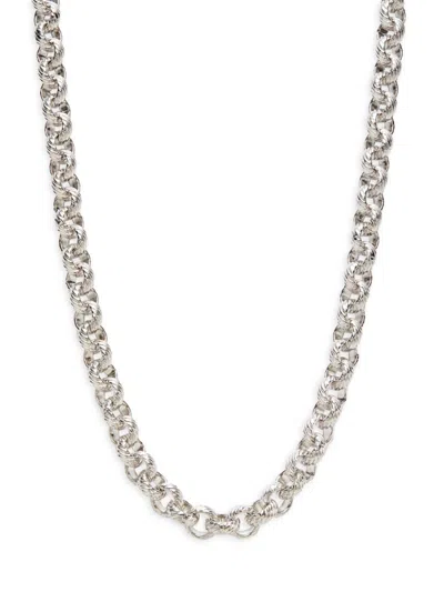 Sterling Forever Women's Textured Round Link Chain Necklace In Brass