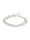 STERLING FOREVER WOMEN'S WHITLEY RHODIUM PLATED CURB CHAIN BRACELET