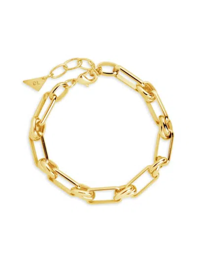 Sterling Forever Women's Wilma 14k Goldplated Paper Clip Link Chain Bracelet In Brass