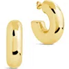 Sterling Forever Wynonna Tube Hoop Earrings In Gold