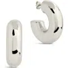 Sterling Forever Wynonna Tube Hoop Earrings In Silver