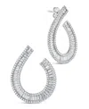 Sterling Forever Yasmin Cz Statment Drop Earrings In Silver