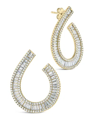 Sterling Forever Yasmin Cz Statment Drop Earrings In Gold