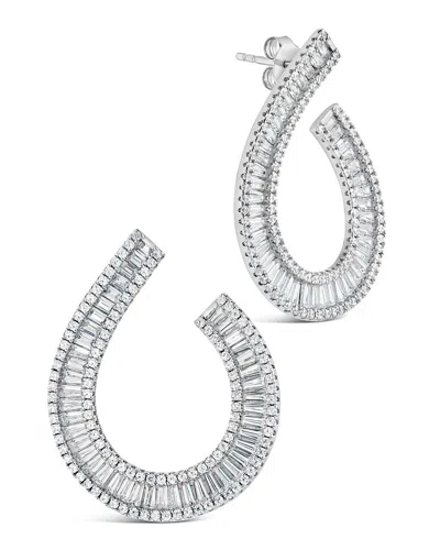 Sterling Forever Yasmin Cz Statment Drop Earrings In Silver