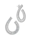 Sterling Forever Yasmin Cz Statment Drop Earrings In Silver