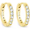 Sterling Forever Zadie Cz Everyday Hoop Earrings In Gold/clear