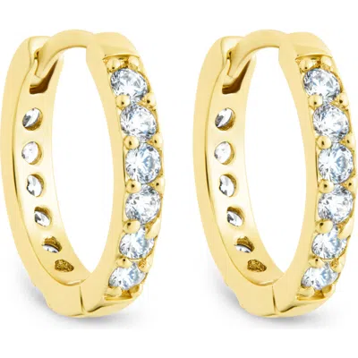 Sterling Forever Zadie Cz Everyday Hoop Earrings In Gold/clear