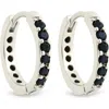 Sterling Forever Zadie Cz Everyday Hoop Earrings In Silver/black