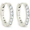 Sterling Forever Zadie Cz Everyday Hoop Earrings In Silver/clear