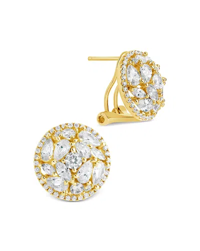 Sterling Forever Zara Circle Stud Earrings In Gold