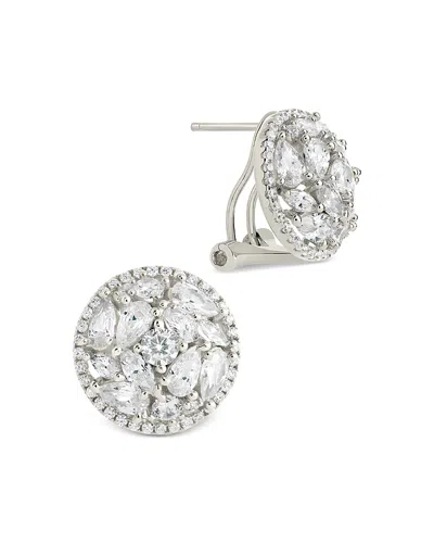 Sterling Forever Zara Circle Stud Earrings In Silver
