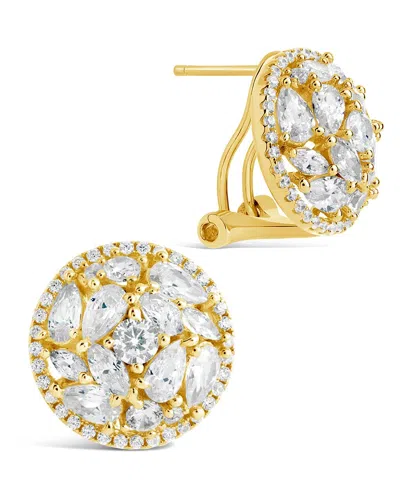 Sterling Forever Zara Cz Circle Stud Earrings In Gold