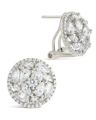 Sterling Forever Zara Cz Circle Stud Earrings In Silver