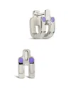 Sterling Forever Zella Cz & Enamel Huggie Hoop Earrings In Silver